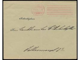 roter Postfreistempel &nbsp;Bickerdike Stuttgart Nr. 1 29.4.04, &nbsp;rechts mit 7 langen Strichen, Einsatz &nbsp;Franko 2 Pf