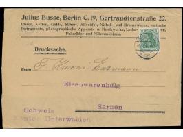 Michelius-Frankiermaschine Berlin SW a 68 p  6.11.12 mit 5 Pf. auf Auslandsdrucksache in die Schweiz, Ankunftstempel Sarnen 1