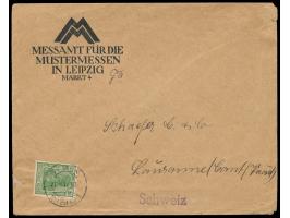 DAPAG-Frankiermaschine Leipzig a 2 b  7.1.21 mit 20 Pf. grün (kleine Zahnfehler, Rollenmarkenzähnung) auf Auslandsdrucksache 