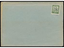 10 Pf. Dürer (Eckbug und Zahnfehler) mit Handstempel &nbsp;&quot;Entwertet&quot; &nbsp;auf Versuchsbrief, ohne Poststempel, U