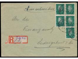 Dömitz - Neubrandenburg  Zug 166, Stumpfovalstempel 18.6.31 auf  Einschreibbrief  mit 5 x 8 Pf. Ebert nach Ludwigslust,  Blan