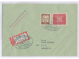 Hamburg - Flensburg Zug 0100, Ovalstempel mit UB L, 21.1.64, Einschreibbrief mit BRD-Frankatur 70 Pf., gleicher Bahnpoststemp
