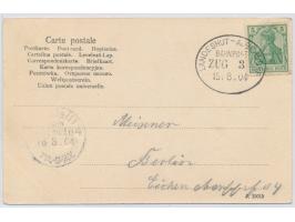 Landeshut - Albendorf,  Ovalstempel Zug 3 15.8.04, mit 5 Pfg. Germania auf Ansichtskarte aus Grüssau, Kloster,  nach Berlin
S