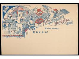 Berolina, Arminburg,  "24. Oct. 1565 In Arte Voluptas", zweifarbiger Zudruck auf P 36, Frech E 1 (Z) / 02, ungebraucht
