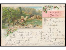 Wertstempel 5 Pf. Krone-Adler,  10 Deutsche Märchen: No. 10 - Des kleinen Hirten Glückstraum,  Dessin 45, Uhv: AGfAV, Frech E