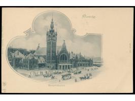 Jahrhundertwertstempel 5 Pf., rückseitig Bild  Danzig - Hauptbahnhof,  Frech F 30 (Z), ungebraucht, rechts unten schwacher Ec