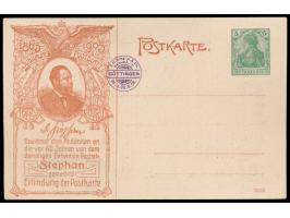 Privatganzsache 5 Pf.,  "Jubiläums-Postblatt ..." , Rückseite schwarz-weiß, Frech C 64 / 01, ungebraucht
Stichwort: Post / Po