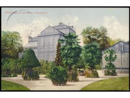 Privatganzsache 5 Pf., Fest-Postkarte zum XXV. Deutschen Philatelisten-Tag ..., seltene Ansicht  Hannover-Herrenhausen Palmen