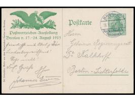 Privatganzsache 5 Pf.,  Postwertzeichen-Ausstellung Breslau ...,  rückseitig Bild Botanischer Garten, Frech PP 27 / C 199, So