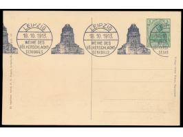 Privatganzsache 5 Pf.,  Leipzig, Jahrhundertfeier der Völkerschlacht,  kompletter Satz von drei Karten, Bilder  Völkerschlach