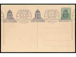 Privatganzsache 5 Pf.,  Leipzig, Jahrhundertfeier der Völkerschlacht,  kompletter Satz von drei Karten, Bilder  Völkerschlach