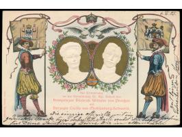 Privatganzsache 5 Pf.,  Vermählung Sr. Kgl. Hoheit des Kronprinzen Friedrich Wilhelm ...,  Frech D 7, Stempel Schöneberg bei 