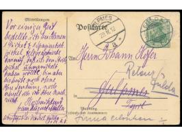 Privatganzsache 5 Pf.,  Fulda -   Hotel zum Kurfürsten,  Frech F 19, Stempel Fulda 28.4.12 nach Fulpmes / Österreich, am 29.4