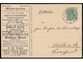 Anzeigenganzsache &nbsp;5 Pf., Verlag &quot;Hansa&quot;, &nbsp;Halle a. S., &nbsp;mit 10 Anzeigen von Hallenser Firmen, Frech