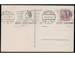 Privatganzsache 15 Pf.,  Lutherstadt Erfurt - Augustinerkirche / Denkmal,  Frech F 3, Blanko-Maschinen-Werbestempel Erfurt "L