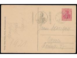 Reformation, &nbsp;Wertstempel 40 Pfg. Germania, sehr seltenes Bild Frech C 3 / 2 &nbsp;&nbsp;2 Medaillons Luther ... Luther 