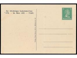 Privatganzsache 5 Pf. Schiller,  100 jährige Beethoven-Gedächtnis-Feier  (Bonn), rückseitig Beethoven-Porträt, Frech E 2, ung