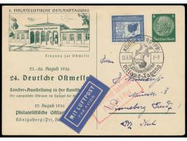 Privatganzsache 6 Pf. Hindenburg,  Königsberg, 24. Deutsche Ostmesse,  mit seltenem  Zudruck  " 3. Philatelistische Ostlandta