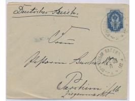 Russland 10 Kop. auf Brief mit Stempel  Bahnpost No. 272  / 2 4.6.1903, Strecke  Stockmannshof - Walk,  nach Deutschland, Ank