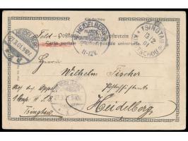 Sonderstempel  Heidelberg Hunde- und Sportausstellung  29.3.01 als Ankunftsstempel auf portofreier Feldpost-Ansichtskarte aus