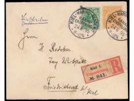 Sonderstempel  Kiel-Marine-Akademie Kanal-Eröffnung  24.6.95 auf  Einschreibbrief  nach Friedrichsort,  R-Zettel Kiel 1  ohne