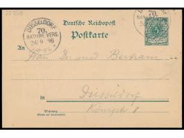 Sonderstempel  Düsseldorf 70. Naturf. Vers.  24.9.98, zwei Abschläge vom Letzttag auf Ganzsache 5 Pf. mit  Bild- und Textzudr