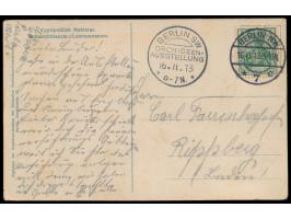 Sonderstempel  Berlin SW Orchideen-Ausstellung  16.11.13 6-7N. (letzter Einsatztag) auf Ansichtskarte "Cypripedium Mahlerae" 