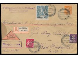 Stempel  München Gewerbeschau 1922  10.6.22 auf  Nachnahme-Einschreibbrief  nach Bad Reichenhall, Frankatur 4,50 M., Absender