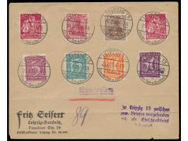 Sonderstempel Leipzig 13 1. Deutsches Arbeiter- Turn- u. Sportfest 25.7.22, acht Abschläge vom letzten Veranstaltungstag auf 