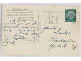 Maschinenstempel  Rüdesheim (Rhein) **  25.9.33 mit seltenem Werbeeinsatz  "50 Jahre Niederwald Denkmal 1833-1933"  im Eisern