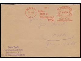 Absenderfreistempel &nbsp;Berlin C 2 20.9.35, Bogenrechteck-Wertrahmen 8 Pf., Werbeeinsatz &nbsp;&quot;Berlin-Stadt der Olymp