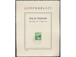 Sonderstempel  Halle (Saale)  Tag der Briefmarke  8.1.39 auf nummeriertem Gedenkblatt (Format 17,5 x 22,5 cm)  mit WHW 5 Pf.
