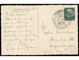 Sonderstempel  Schweinfurt - Gau XV Bayern NSRL - Fest der Leibesübungen   14-16.7.1939  15.7.39 auf Ansichtskarte "Willi-Sac