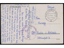 Stempel  KdF-Seebad Rügen  16.9.44 Prora) auf Feldpostkarte nach Eutin, Briefstempel Mar.-Nachr-Helferinnen-Ausbildungsbtl., 