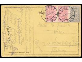 Österreich 100 und 2x 200 Kr., Stempel Linz &nbsp;29.7.24 auf &nbsp;Bildkarte der &nbsp;&nbsp;Gruppe Oberland. &nbsp;Gerichte