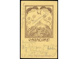 Österreich 100 und 2x 200 Kr., Stempel Linz &nbsp;29.7.24 auf &nbsp;Bildkarte der &nbsp;&nbsp;Gruppe Oberland. &nbsp;Gerichte