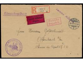 Rheinland-Besetzung, &nbsp;Eilboten-Einschreibbrief mit Stempel &nbsp;Mainz 1 &nbsp;18.8.24 &nbsp;&nbsp;und R2 &nbsp;Gebühr b
