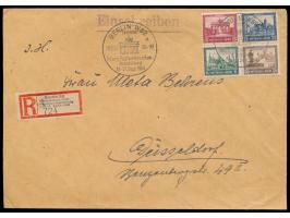 IPOSTA-Block-Herzstück  auf Einschreibbrief mit Sonderstempel  Berlin W 62  IPOSTA 20.9.30 nach Düsseldorf, Sonder-R-zettel, 