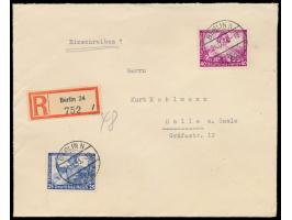 25 Pf. und  40 Pf. Wagner  auf überfrankiertem Einschreibbrief mit Stempel  Berlin N 24  24.11.33 nach Halle, Ankunftstempel 