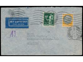 Handrollstempel  Hamburg 1 Straßenbahn Fb  2.7.36 Luftpostbrief (Gewicht 13 g) nach Tanganjika / Ostafrika, Frankatur 106 Pf.