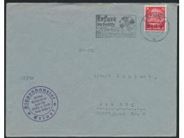 12 Pfg. Hindenburg auf Brief nach Danzig, Maschinenstempel Erfurt 28.6.37, Absenderstempel  Sippenkanzlei Erfurt evang. Kirch