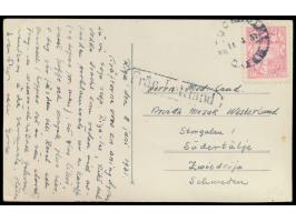 20 S. auf Ansichtskarte Riga nach Schweden, Stempel  Stockholm  11.6.31 und R1  Fran Lettland,  Bedarf
Stichwörter: Schweden,