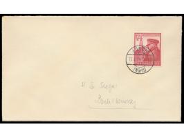 Sondermarke  50. Geburtstag von Adolf Hitler  12 + 38 Pf. auf Ortsbrief mit Stempel  Lorch  13.4.39, seltener  FDC,  MiPr. 50