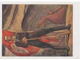 100 Pf. Hindenburg mit Oberrand  (Feld 6) auf Propagandakarte "Sudetendeutsches Hilfswerk" als  Zeppelinpost  "Deutschlandfah