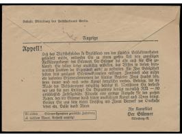 Umschlag des Postscheckamts Berlin zum Versand der Kontoauszüge (Postsache), rückseitig gedruckte Anzeige der NS-Zeitschrift 