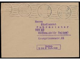 Umschlag des Postscheckamts Berlin zum Versand der Kontoauszüge (Postsache), rückseitig gedruckte Anzeige der NS-Zeitschrift 