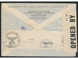 Luftpostbrief nach USA, Frankatur 65 Pf., Stempel Berlin NW 7 25.2.41, rückseitig Absendereindruck  "The Society of Friends -