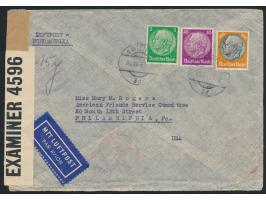 Luftpostbrief 3. Gewicht (bis 15 g) nach USA, Frankatur 105 Pf., Stempel Wien 9 30.7.41, etwas blasser Absenderstempel  Gesel