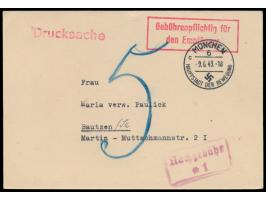 Drucksachenkarte des  Türkischen Generalkonsulats  in München mit Text "Das Konsulat sieht sich nicht in der Lage Ihr Gesuch 