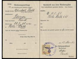 Formular Meldeamt Köln: Wohnungsanfrage / Auskunft aus dem Melderegister, &nbsp;mit eingedruckter Steuermarke &nbsp;50 Pf. Ve